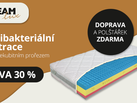 Dreamlux.cz -30 % na antibakteriální matraci