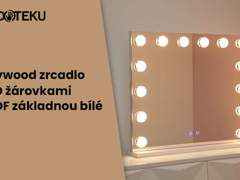 Bezdoteku.cz Hollywood zrcadlo s LED žárovkami a MDF základnou bílé