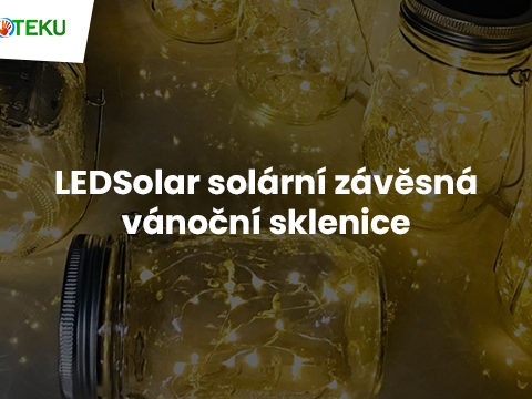 Bezdoteku.cz LEDSolar solární závěsná vánoční sklenice s řetězem teplá bílá