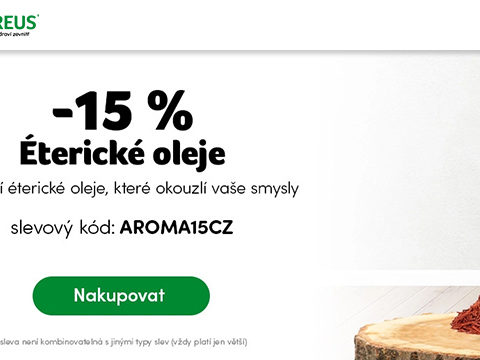 Naureus.cz Sleva 15 % na éterické oleje