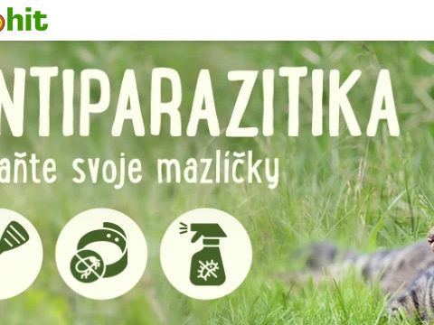 Zoohit.cz Sleva 25 % na antiparazitika - chraňte svoje mazlíčky