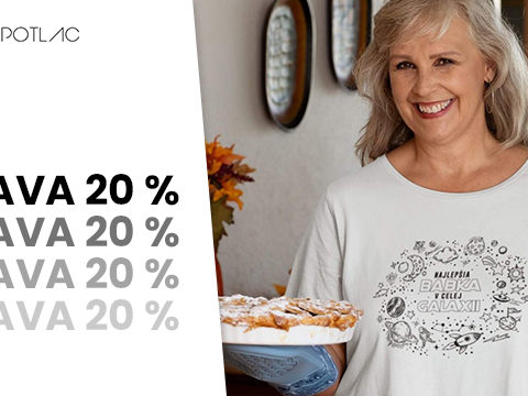 SuperPotlač.sk Zľava 20 % na dámske tričko "najlepšia babka"