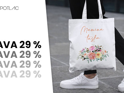 SuperPotlač.sk Zľava 29 % na bavlnenú mamička taška