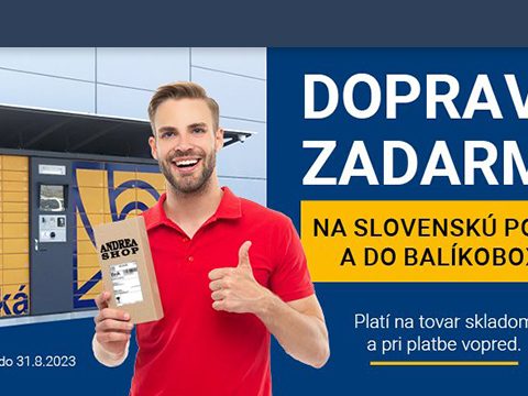 Andreashop.sk Využi dopravu ZADARMO na Slovenskú poštu a do Balíkoboxu